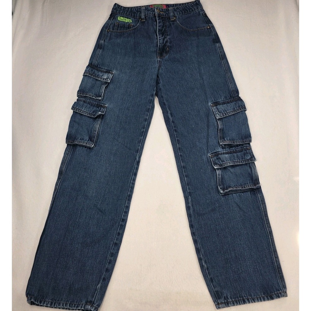 Empyre Tori Jeans Women Size 2 Blue Skater Baggy Cargo Streetwear Rave Denim